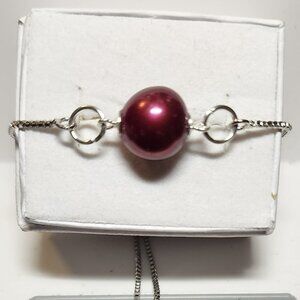 Simple Black Cherry Pearl Bracelet